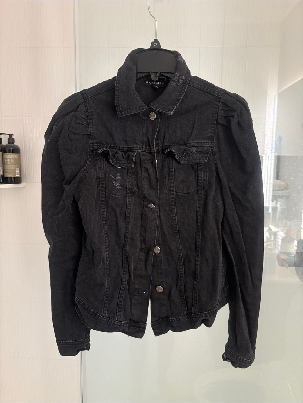 Parisian Works Black Denim Puff Sleeve Jacket